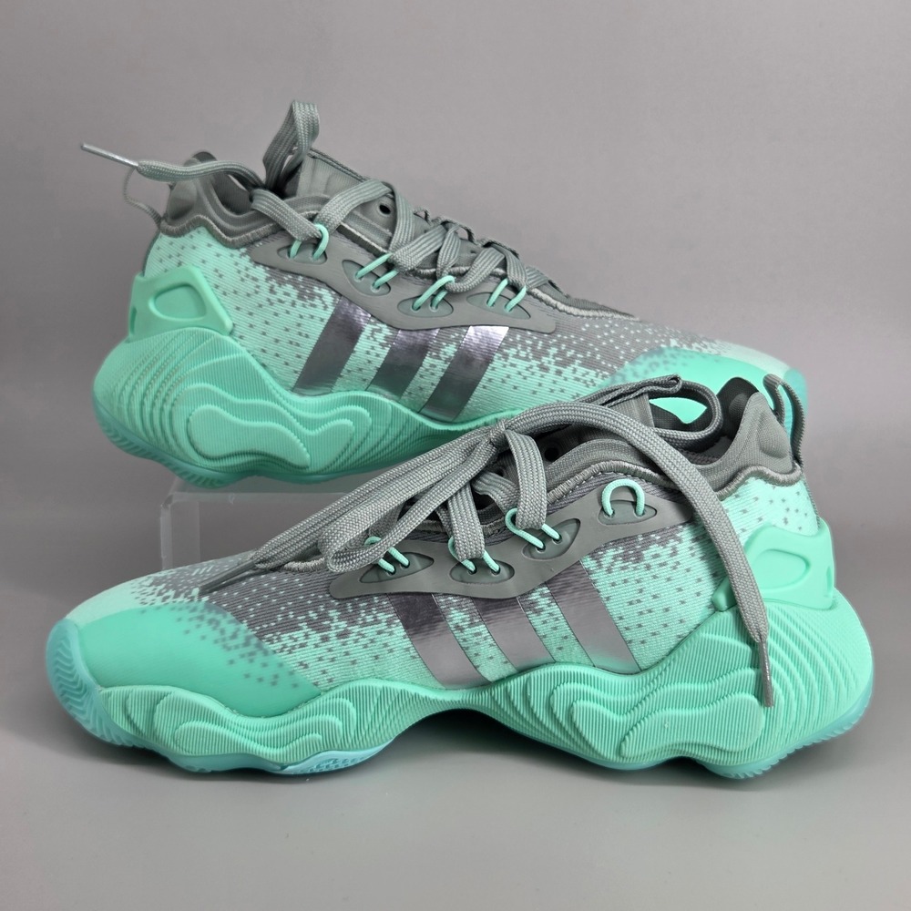 Adidas Trae Young 3 J Basketball Shoes Youth 4.5 Pulse Mint Silver IG0680 Sporty